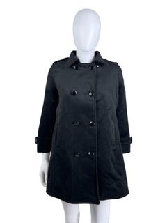 Ann Demeulemeester 2000's Black Button Up Wool Coat