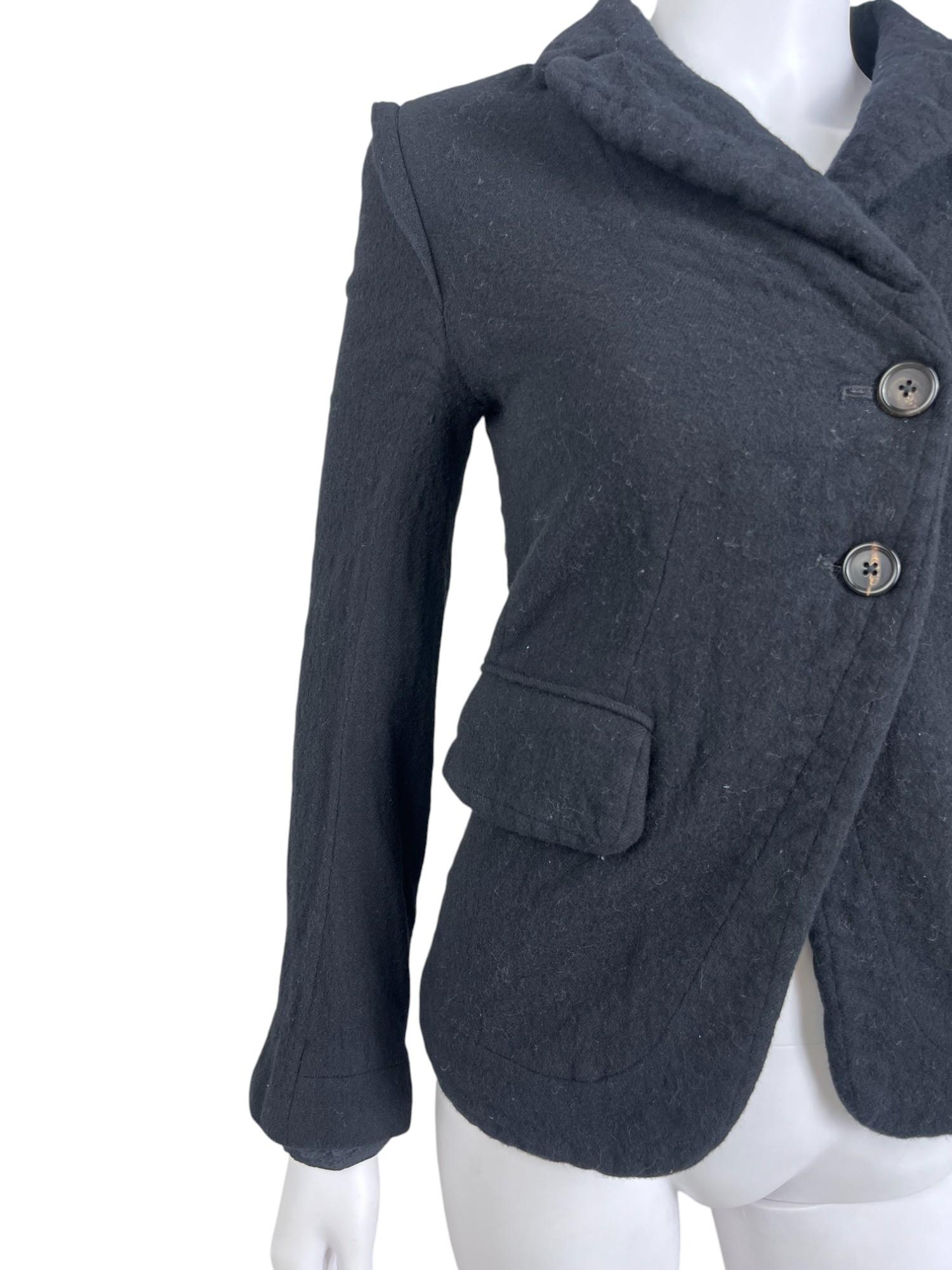 Ann Demeulemeester 2000's Schwarzer Wollblazer im Zustand „Hervorragend“ im Angebot in Caserta, IT