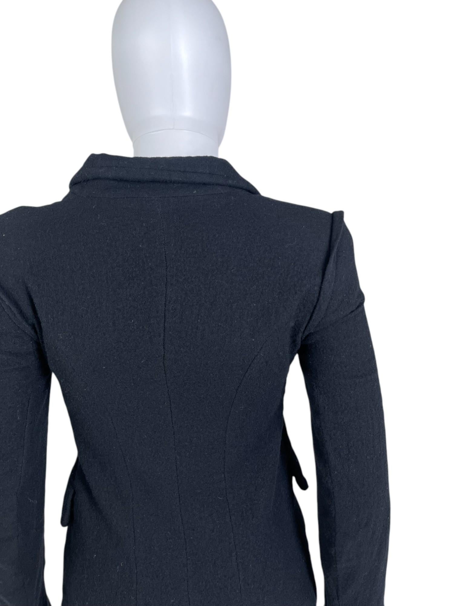 Ann Demeulemeester 2000's Schwarzer Wollblazer Damen im Angebot