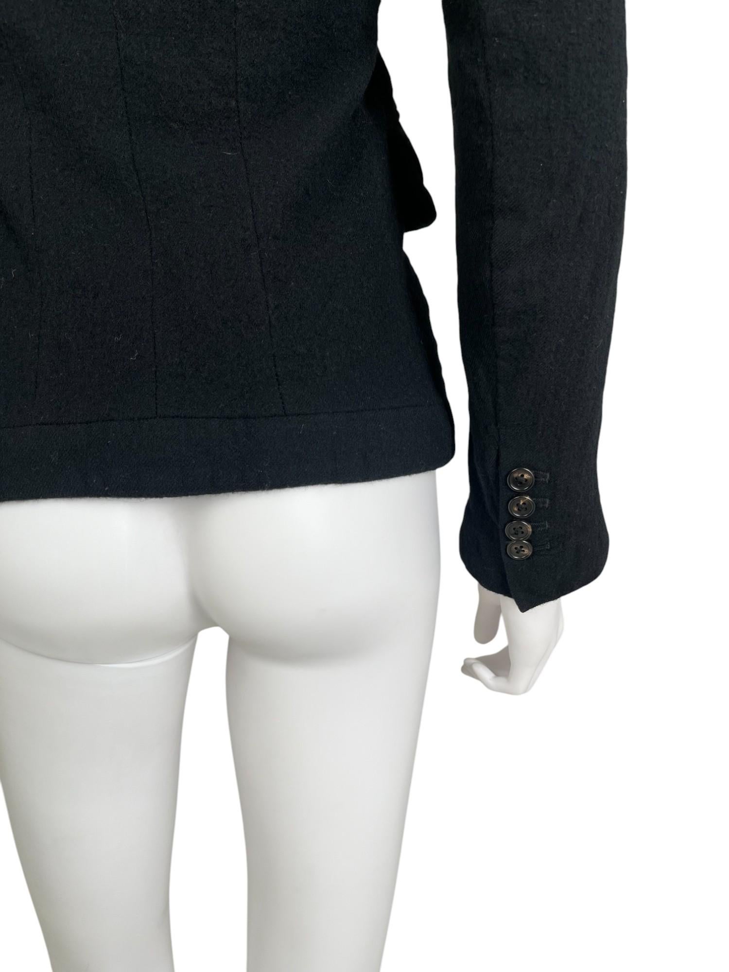 Ann Demeulemeester 2000's Schwarzer Wollblazer im Angebot 1
