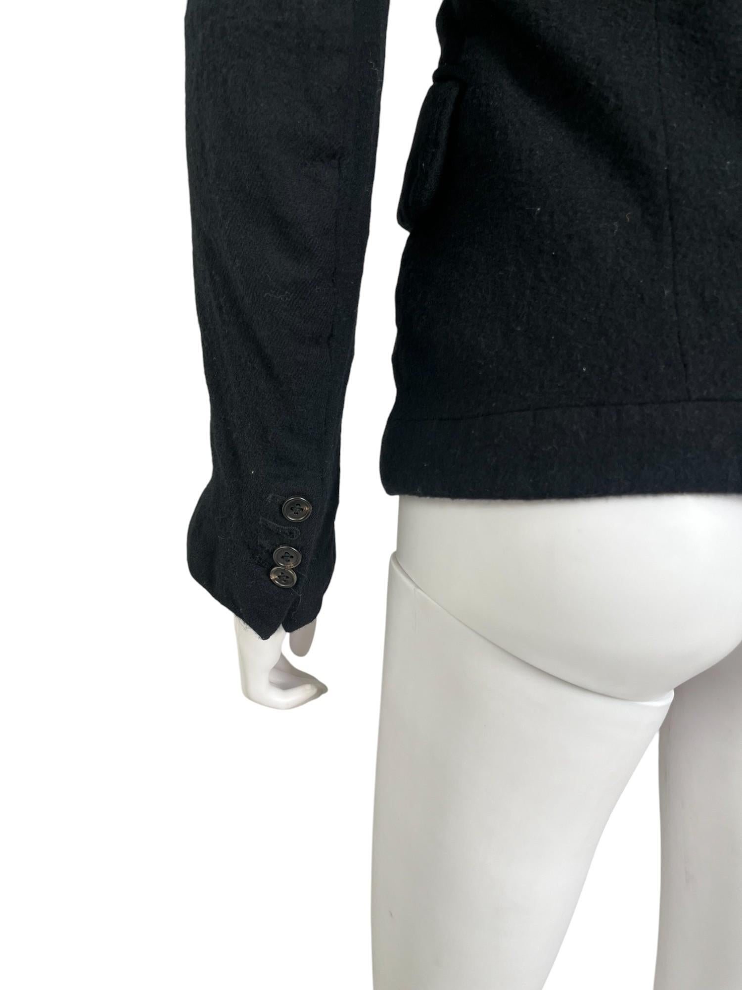 Ann Demeulemeester 2000's Schwarzer Wollblazer im Angebot 2