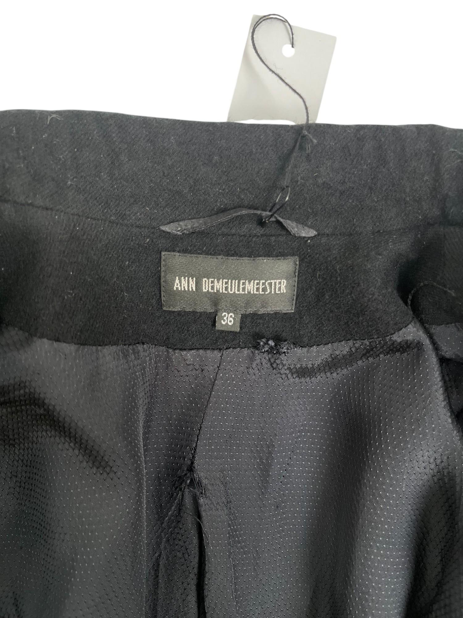 Ann Demeulemeester 2000's Schwarzer Wollblazer im Angebot 3