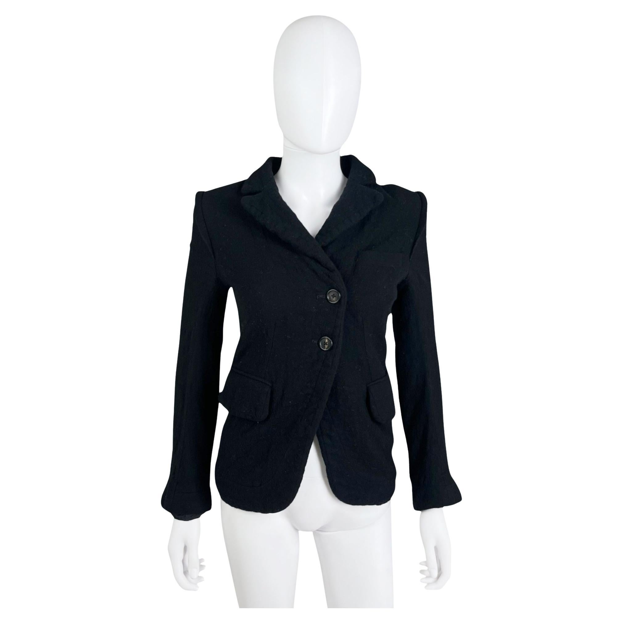 Ann Demeulemeester 2000's Black Wool Blazer