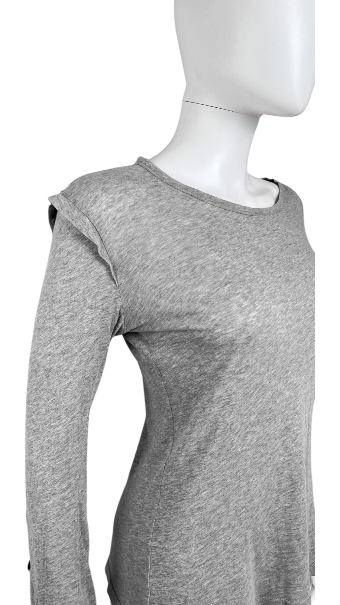 Manga larga gris con botones Ann Demeulemeester 2000 en venta 2