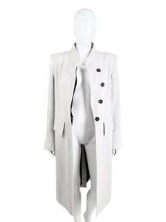Ann Demeulemeester 2000's Ecru Cotton Asymmetric Coat