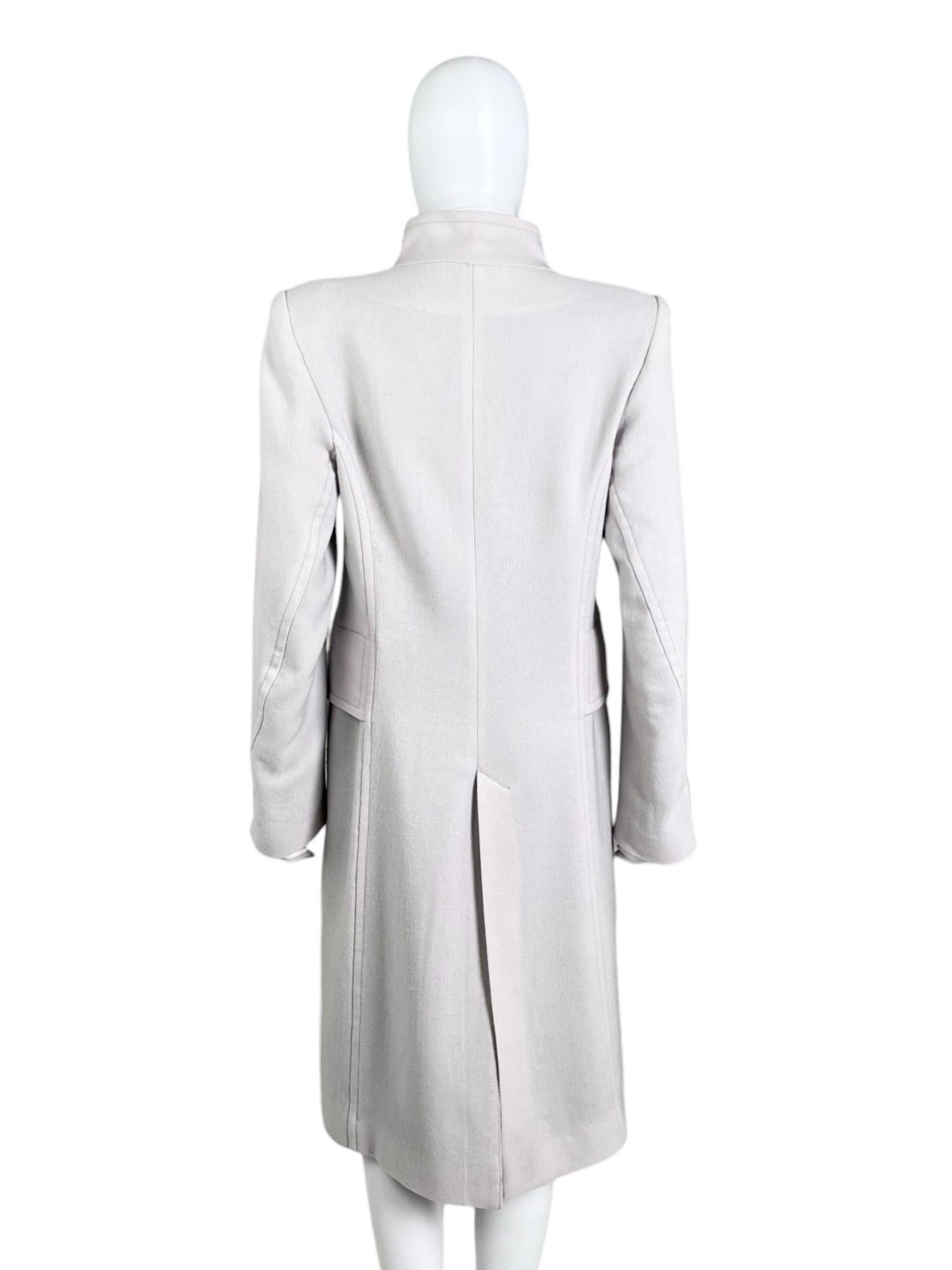 Gray Ann Demeulemeester 2000's Ecru Cotton Asymmetric Coat in vendita