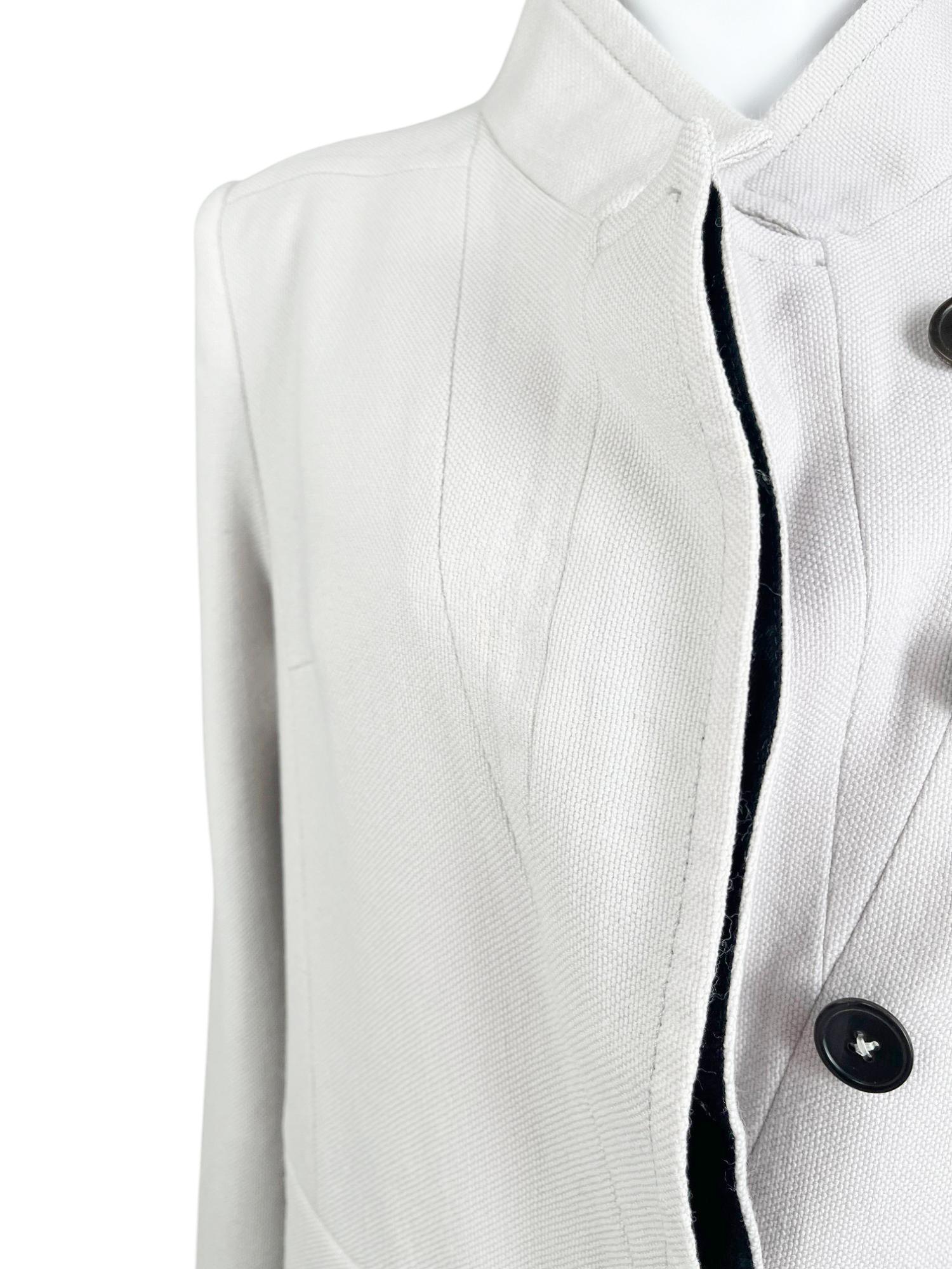 Donna Ann Demeulemeester 2000's Ecru Cotton Asymmetric Coat in vendita