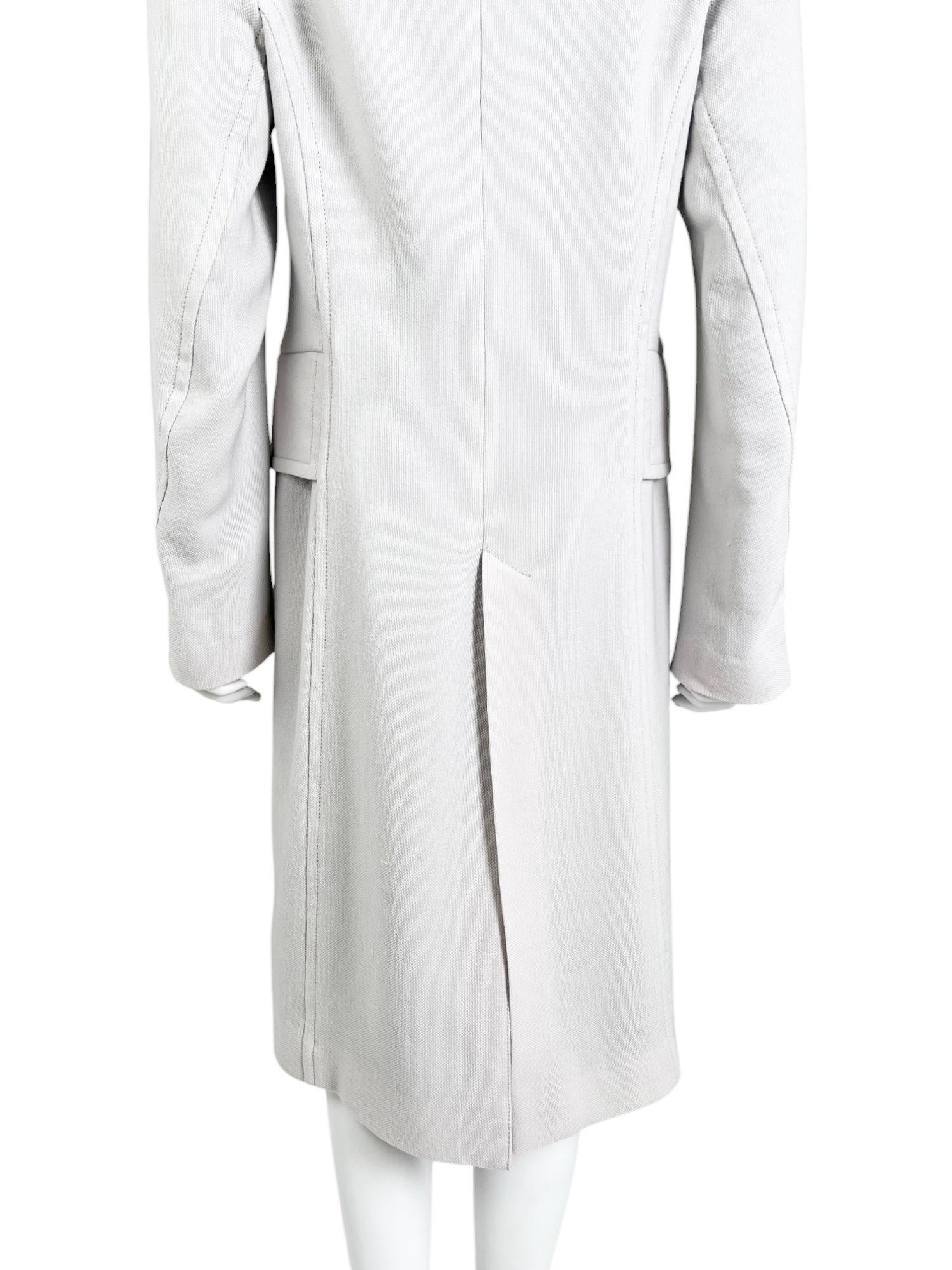 Ann Demeulemeester 2000's Ecru Cotton Asymmetric Coat in vendita 1