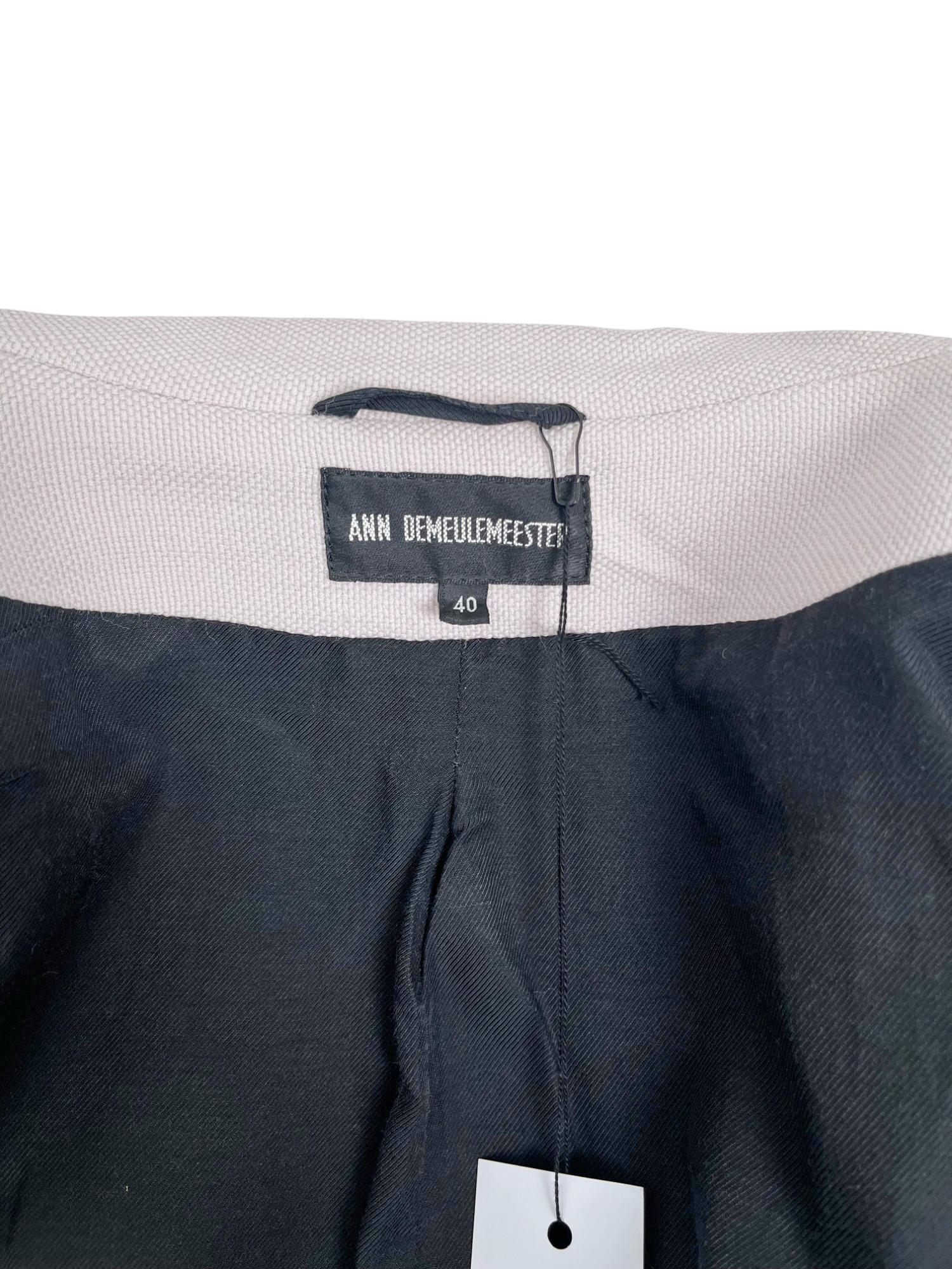 Ann Demeulemeester 2000's Ecru Cotton Asymmetric Coat in vendita 2