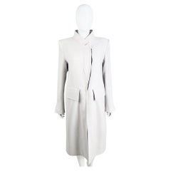Ann Demeulemeester 2000's Ecru Cotton Asymmetric Coat