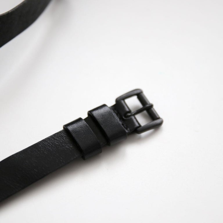 ANN DEMEULEMEESTER 2009 Black Multistrap Leather Belt Harness Top For Sale 1