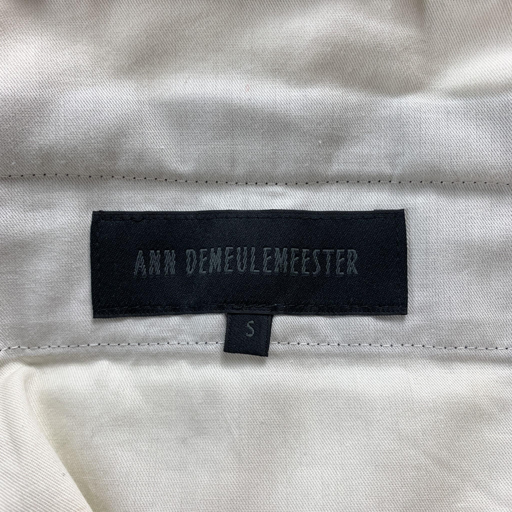 ANN DEMEULEMEESTER 38 Regular Navy Cotton Notch Lapel Suit 3