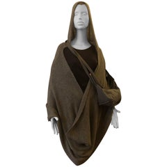 Ann Demeulemeester Apalca Hooded Wrap/Shawl w/Matching Bag