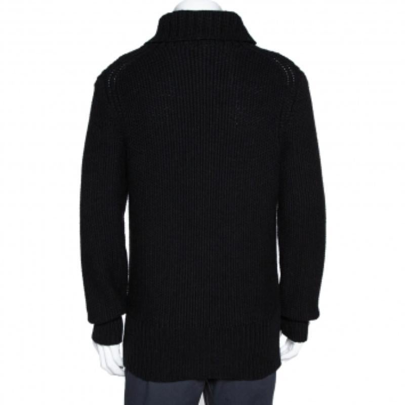 Nero Ann Demeulemeester Black Alpaca Wool Knit Pepito Roll Neck Jumper M in vendita