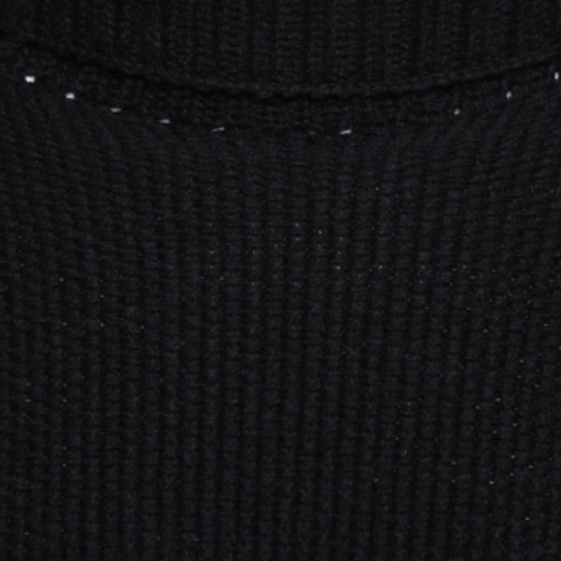 Ann Demeulemeester Black Alpaca Wool Knit Pepito Roll Neck Jumper M in vendita 1