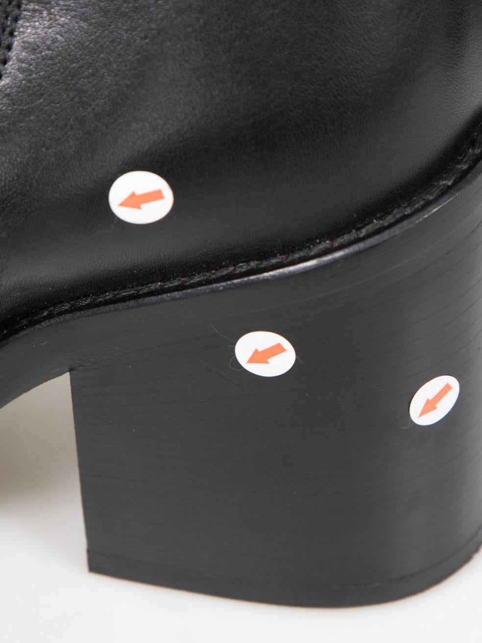 Ann Demeulemeester Bottes en cuir noir Taille IT 38 en vente 1
