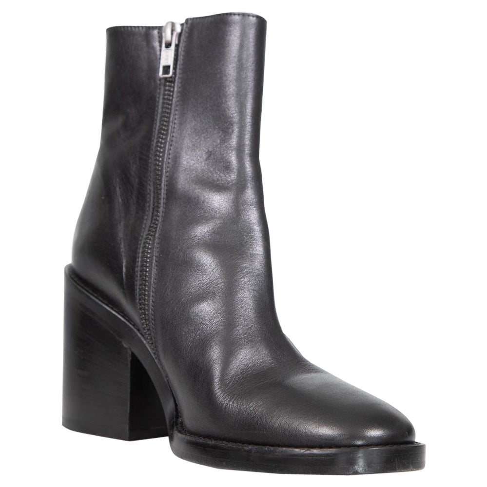 Botines de piel negros Ann Demeulemeester Talla IT 38