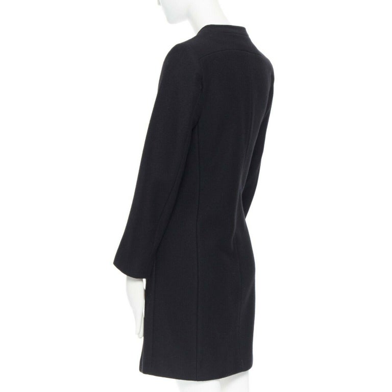 ANN DEMEULEMEESTER black asymmetrical wool coat darted trimmed minimal ...