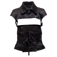 Ann Demeulemeester Top desmontable negro de dos piezas y manga casquillo