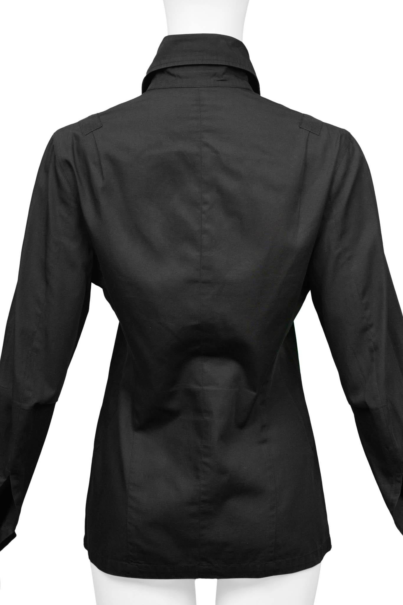 Ann Demeulemeester Black Cotton Button Shirt Top 1