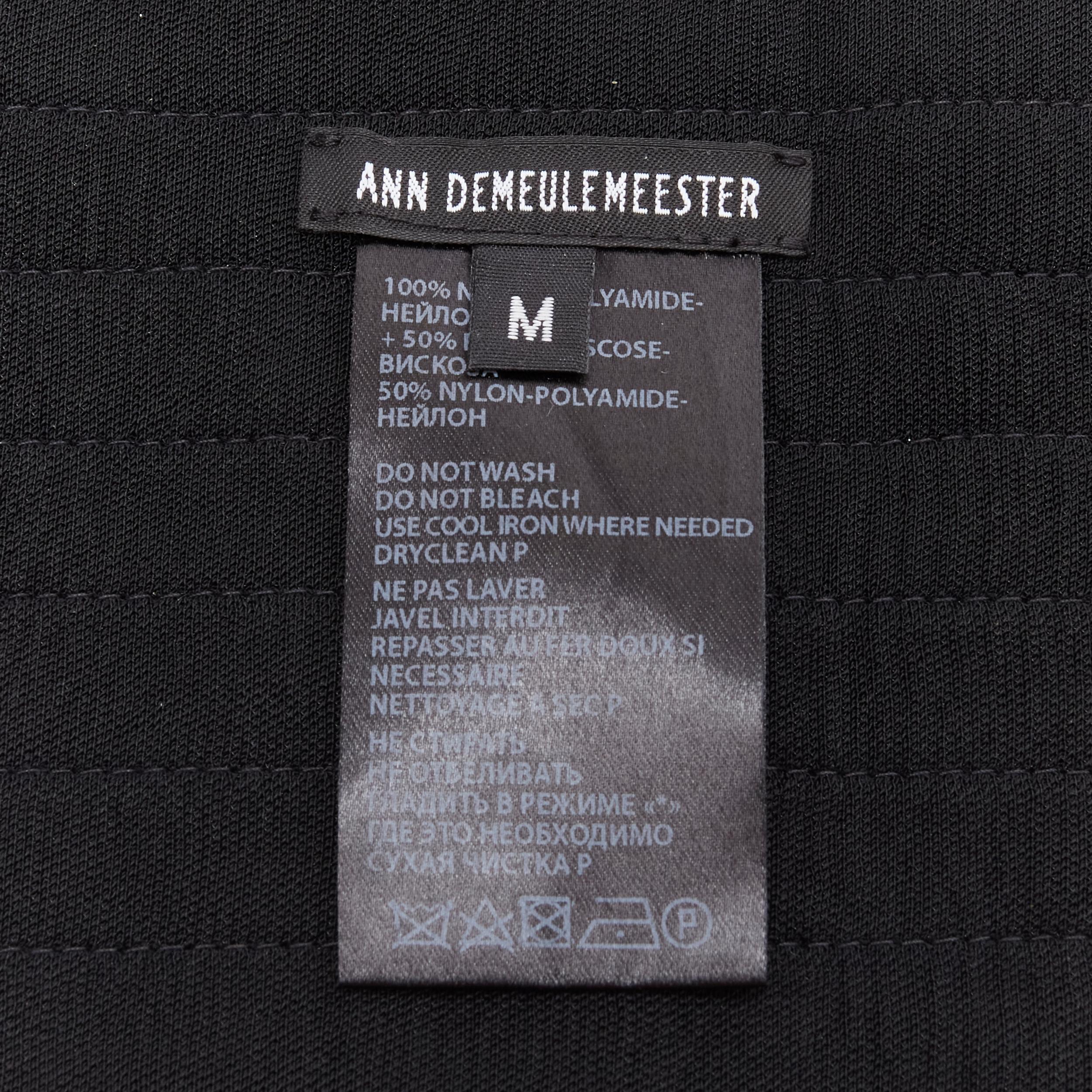 ANN DEMEULEMEESTER black cotton fabric quilted wrap buckle wide obi belt 3