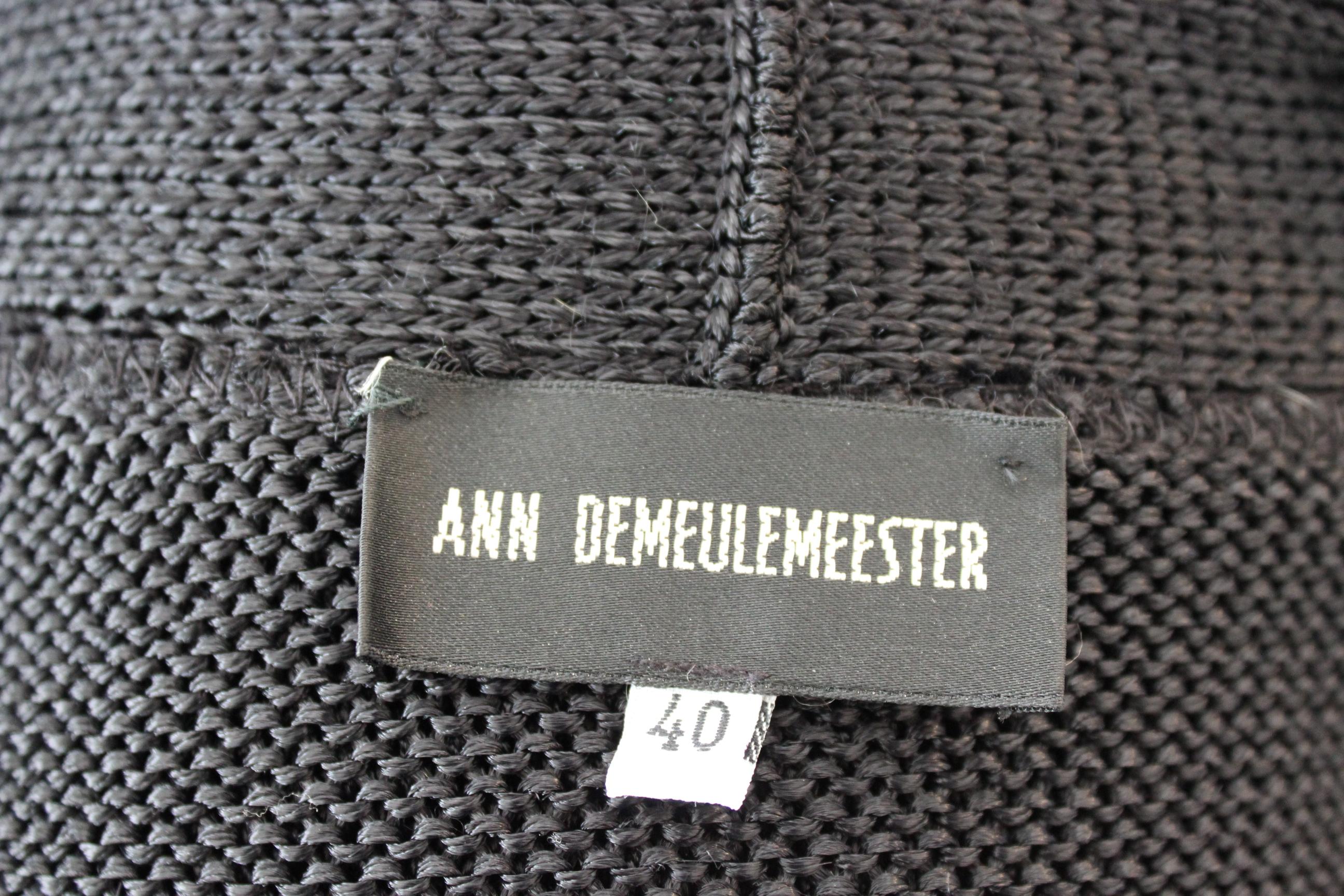 Ann Demeulemeester Black Cotton Short Openwork Sweater 1