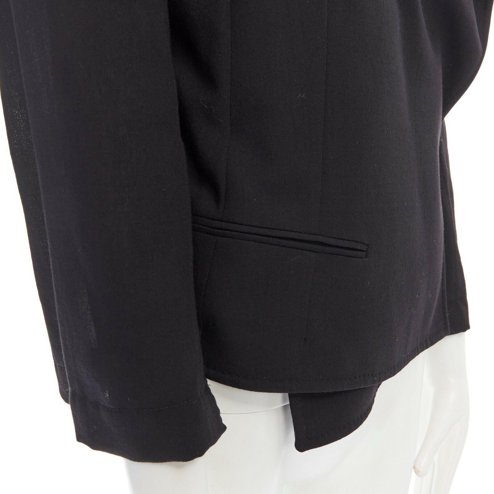 ANN DEMEULEMEESTER black draped front classic wool blazer jacket FR36 US2 UK8 S 5