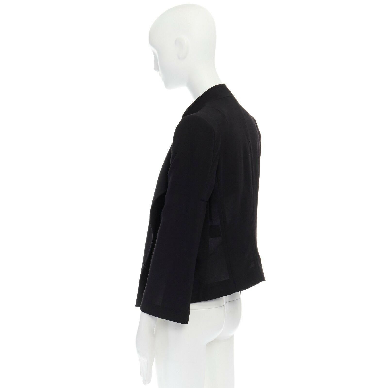 ANN DEMEULEMEESTER black draped front classic wool blazer jacket FR36 US2 UK8 S 3