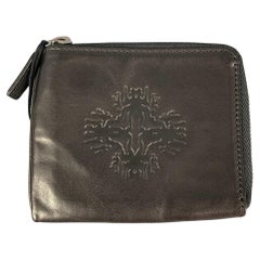ANN DEMEULEMEESTER Black Embossed Leather Wallet