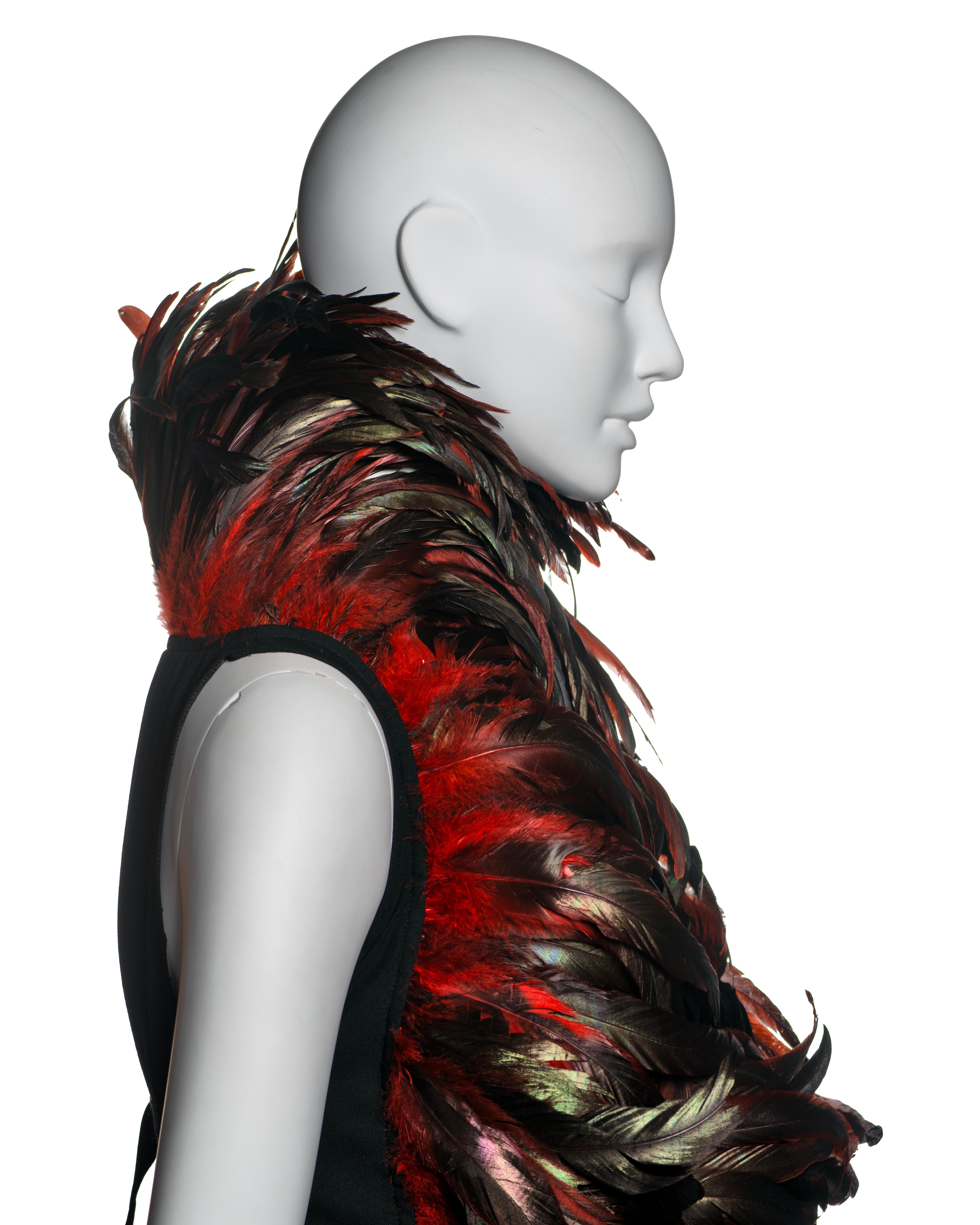 Conjunto de chaleco de plumas negras y guantes de piel Ann Demeulemeester, FW 2010 4