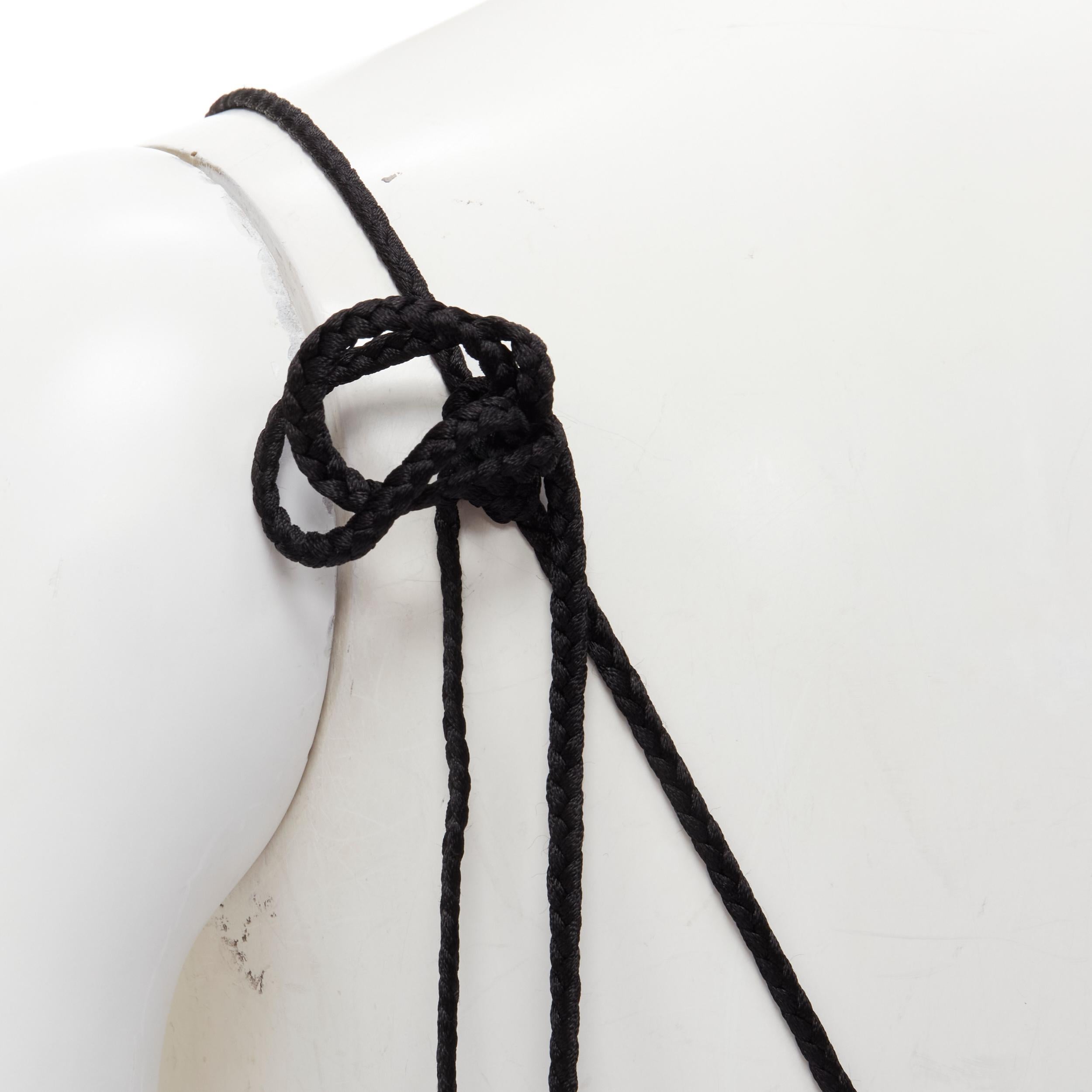 ANN DEMEULEMEESTER black fringe tassel embellished silk pouch crossbody bag 1