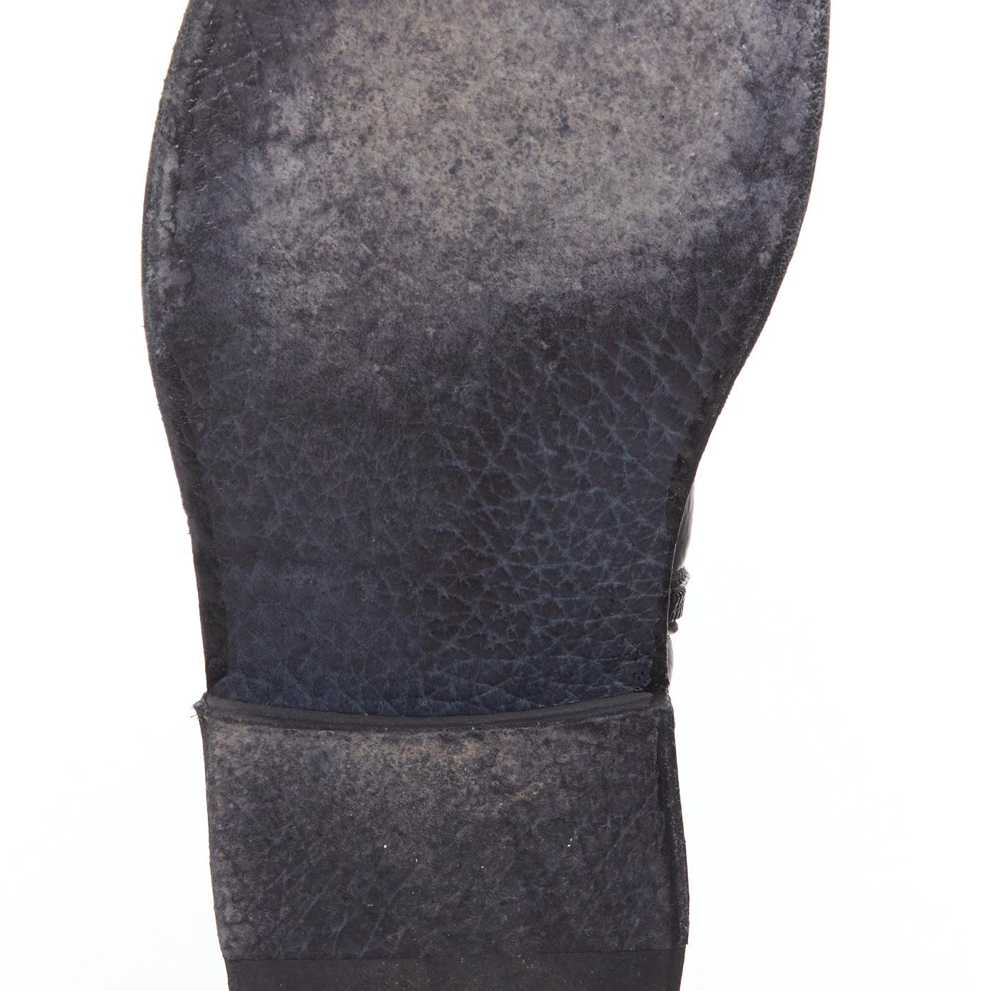 ANN DEMEULEMEESTER black leather double zip flat ankle boots EU40.5 For Sale 5