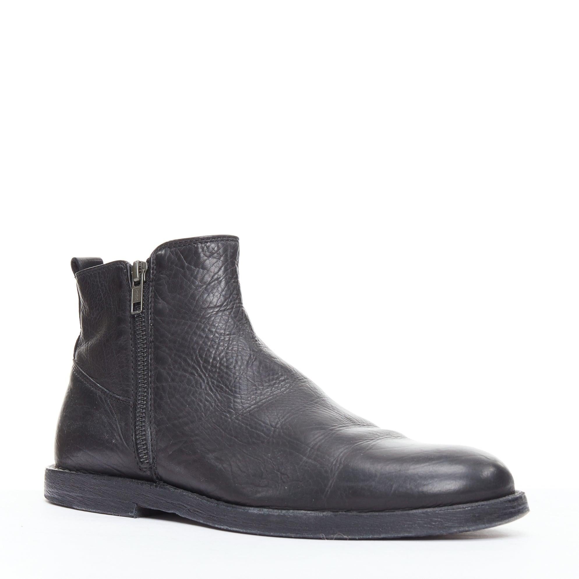 ANN DEMEULEMEESTER black leather double zip flat ankle boots EU40.5
Reference: CNLE/A00328
Brand: Ann Demeulemeester
Material: Leather
Color: Black, Silver
Pattern: Solid
Closure: Zip
Lining: Black Leather
Extra Details: Double zip