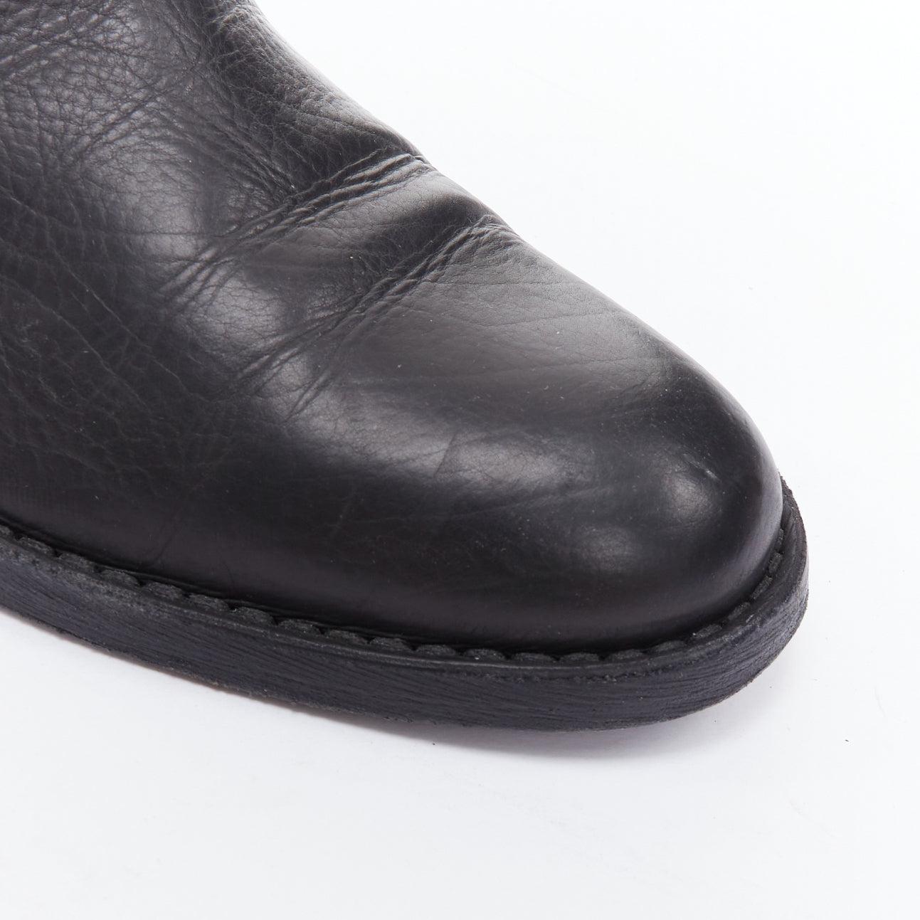 ANN DEMEULEMEESTER black leather double zip flat ankle boots EU40.5 For Sale 2