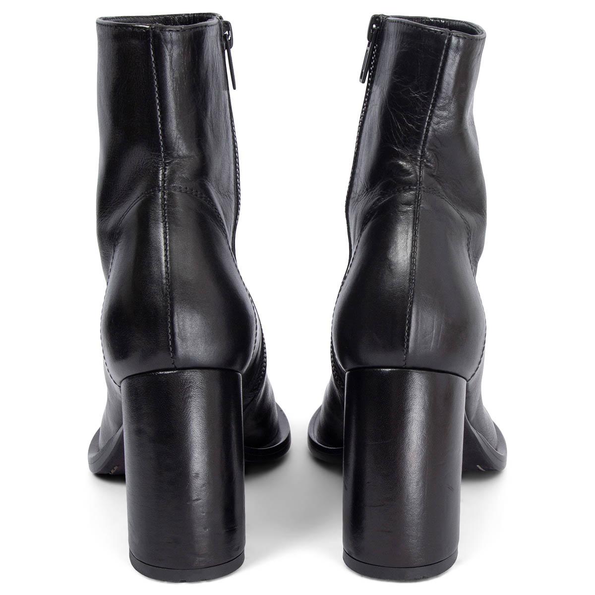 Black ANN DEMEULEMEESTER black leather LISA Ankle Boots Shoes 37 For Sale
