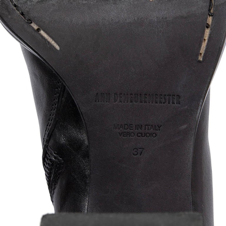 ANN DEMEULEMEESTER black leather LISA Ankle Boots Shoes 37 For
