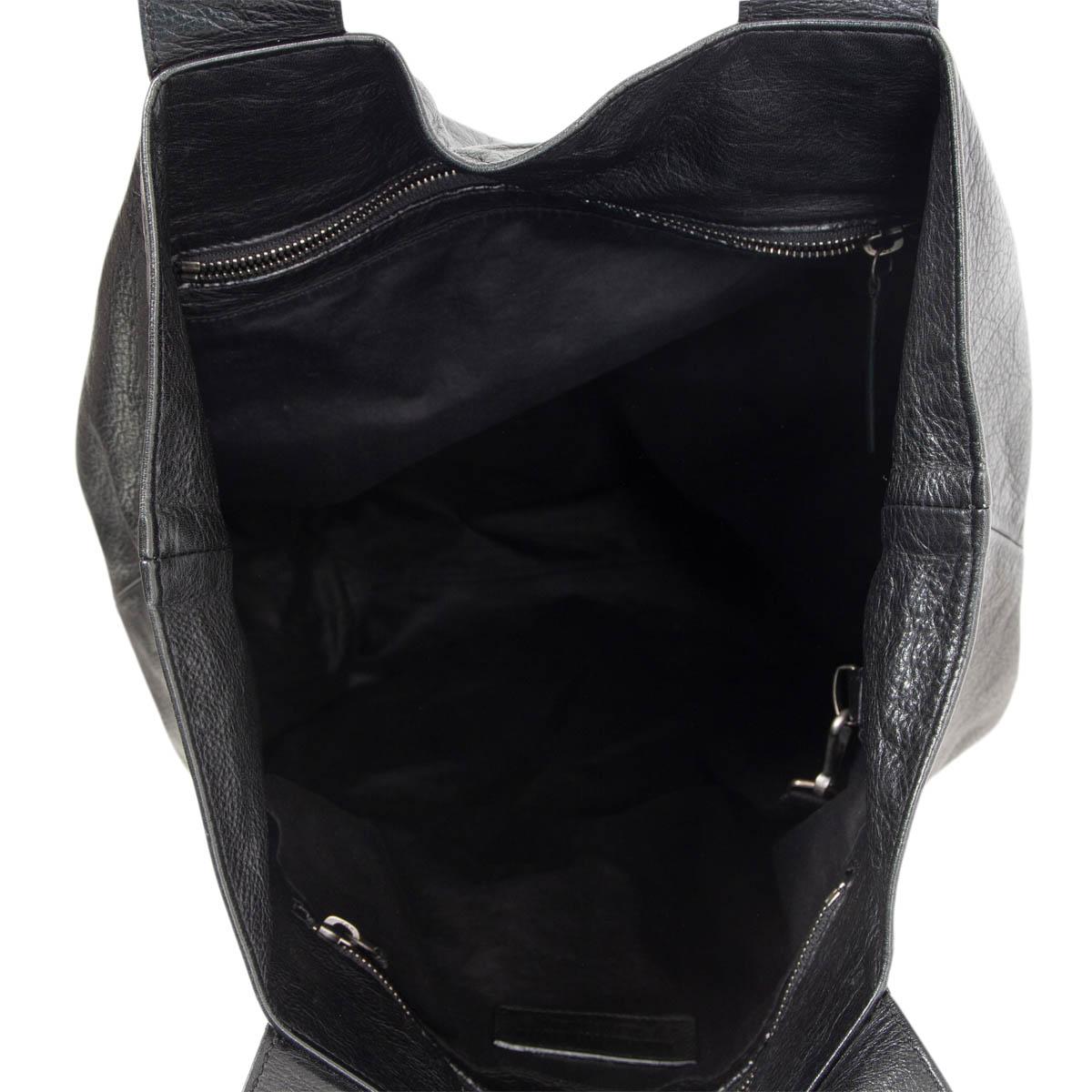 Black ANN DEMEULEMEESTER black leather SOFT SHOPPER Shoulder Bag