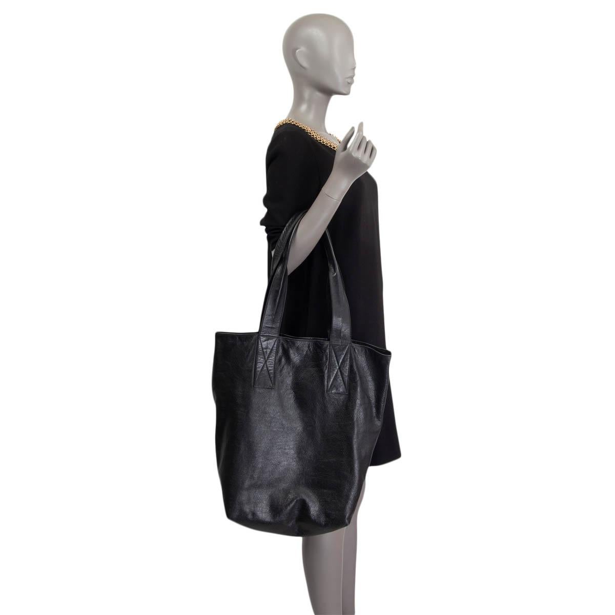 Women's ANN DEMEULEMEESTER black leather SOFT SHOPPER Shoulder Bag