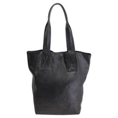 ANN DEMEULEMEESTER black leather SOFT SHOPPER Shoulder Bag
