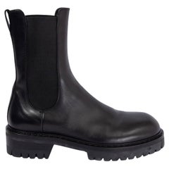ANN DEMEULEMEESTER black leather WALLY Chelsea Ankle Boots Shoes 38