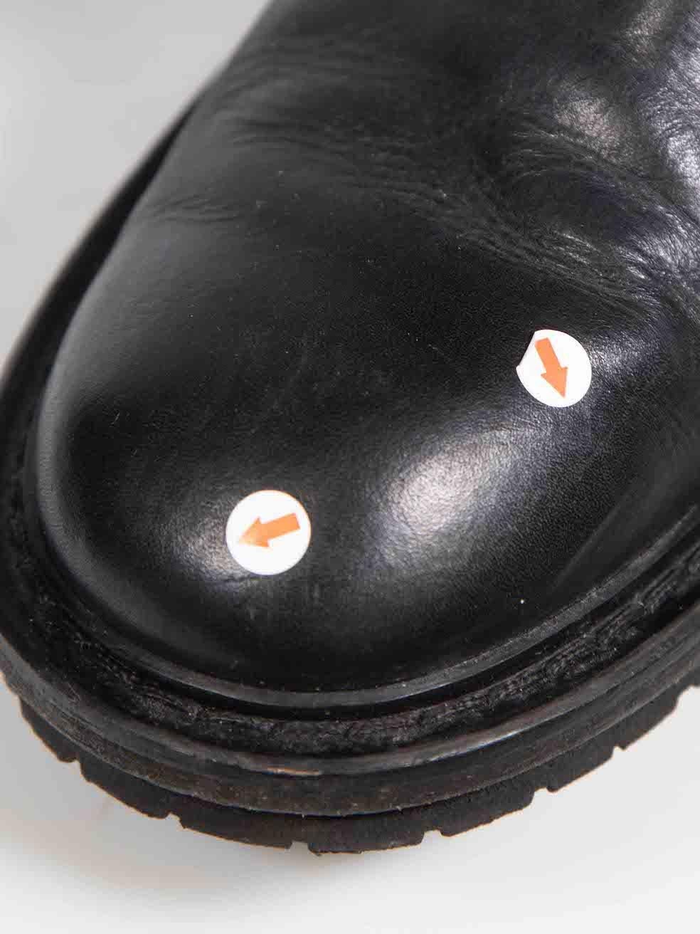 Ann Demeulemeester Black Mid Heel Combat Boots Size IT 39.5 For Sale 3