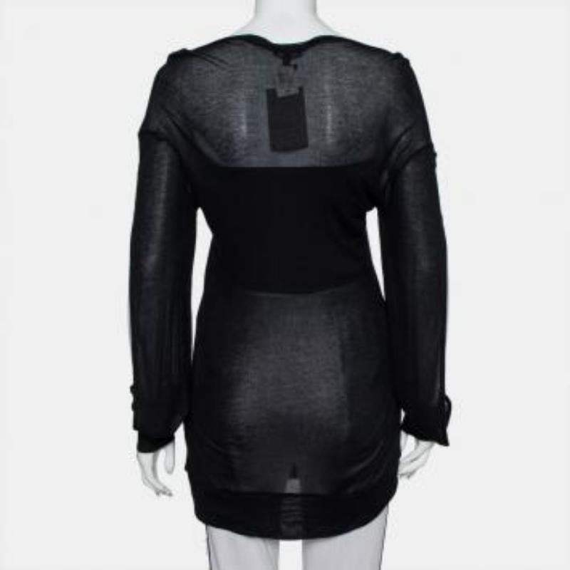 Ann Demeulemeester Black Modal Cutout Sleeve Detail T-Shirt M For Sale 6