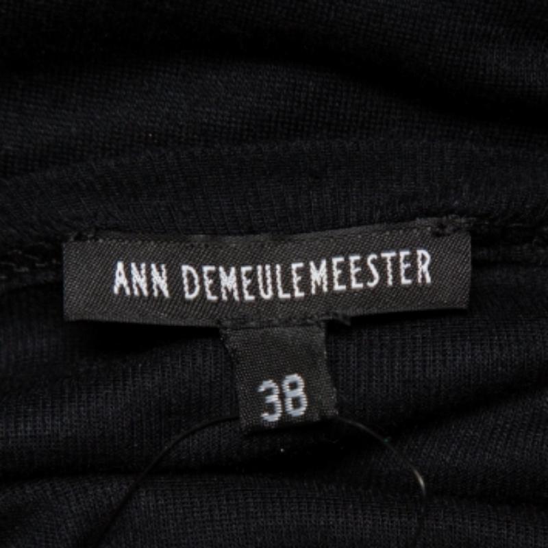 Ann Demeulemeester Black Modal Cutout Sleeve Detail T-Shirt M For Sale 1