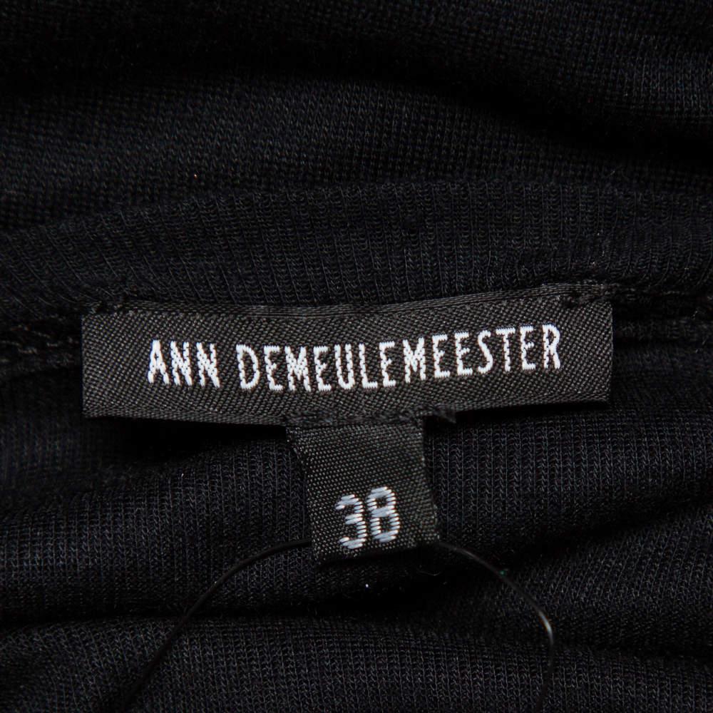 Ann Demeulemeester Black Modal Cutout Sleeve Detail T-Shirt M For Sale 2