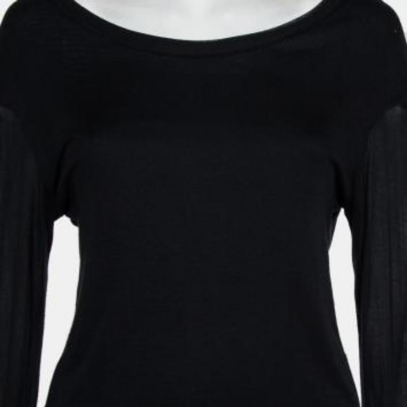 Ann Demeulemeester Black Modal Cutout Sleeve Detail T-Shirt M For Sale 4
