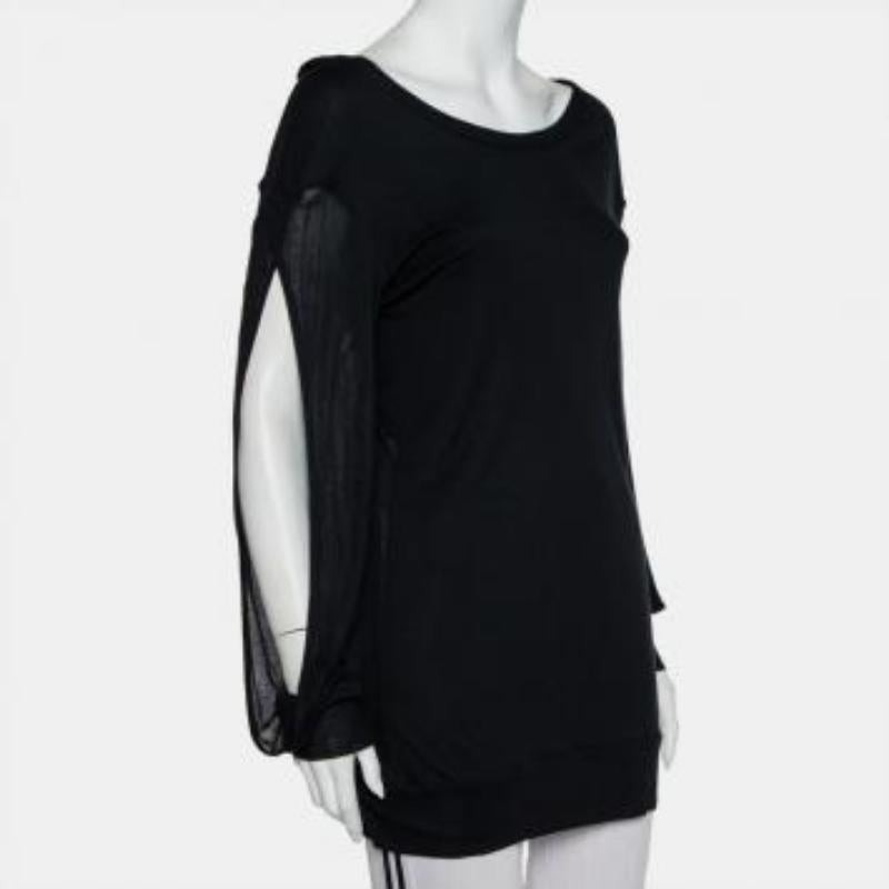 Ann Demeulemeester Black Modal Cutout Sleeve Detail T-Shirt M For Sale 5