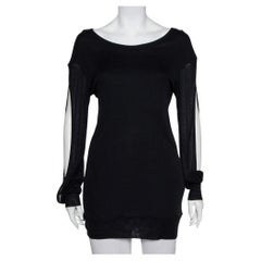 Ann Demeulemeester Black Modal Cutout Sleeve Detail T-Shirt M