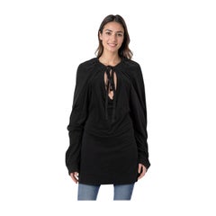 Used Ann Demeulemeester Black Panelled Long Sleeves Top Size S
