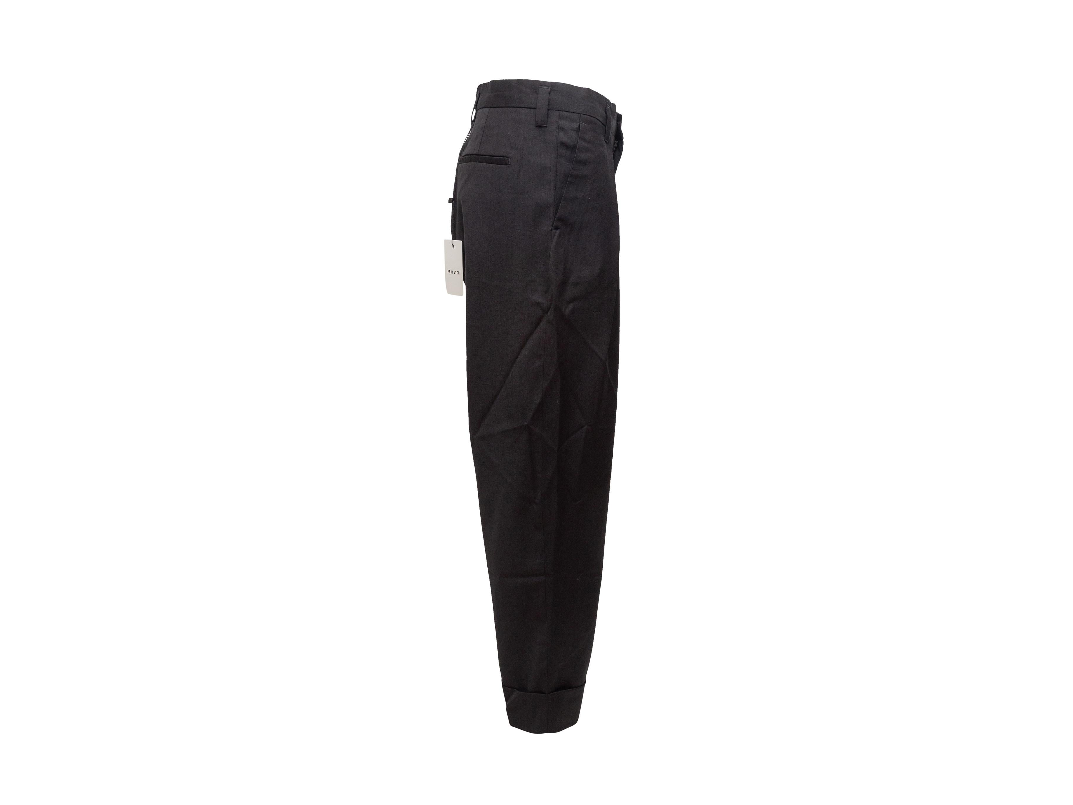 black pleated trousers