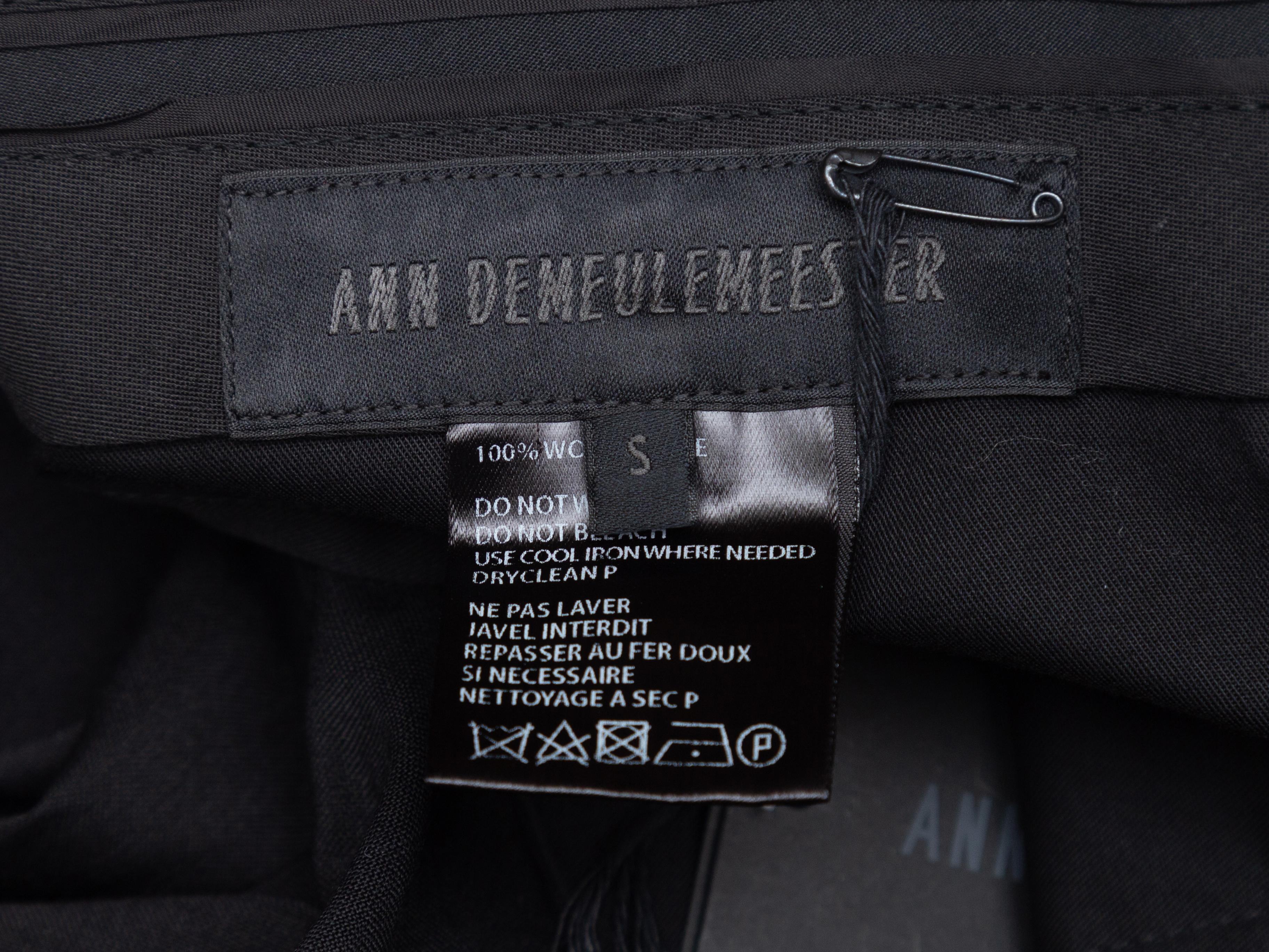 Women's Ann Demeulemeester Black Pleated Wool Trousers